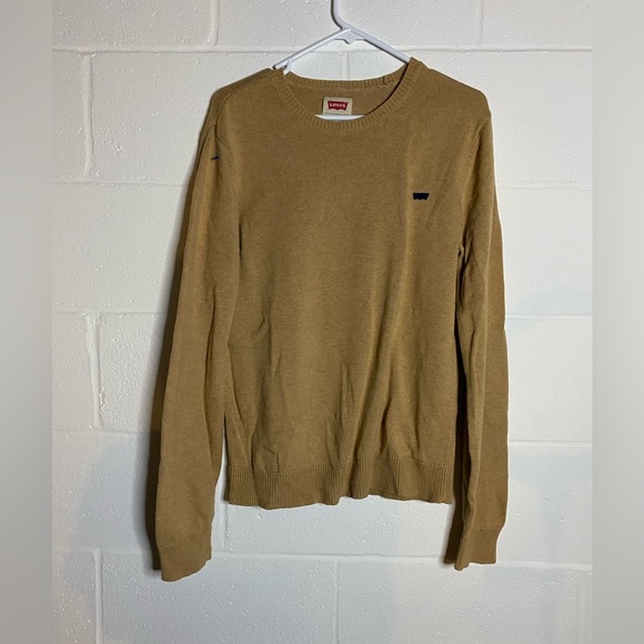 Levi's Tan Crewneck Sweater Classic Knit Design - Picture 1 of 3